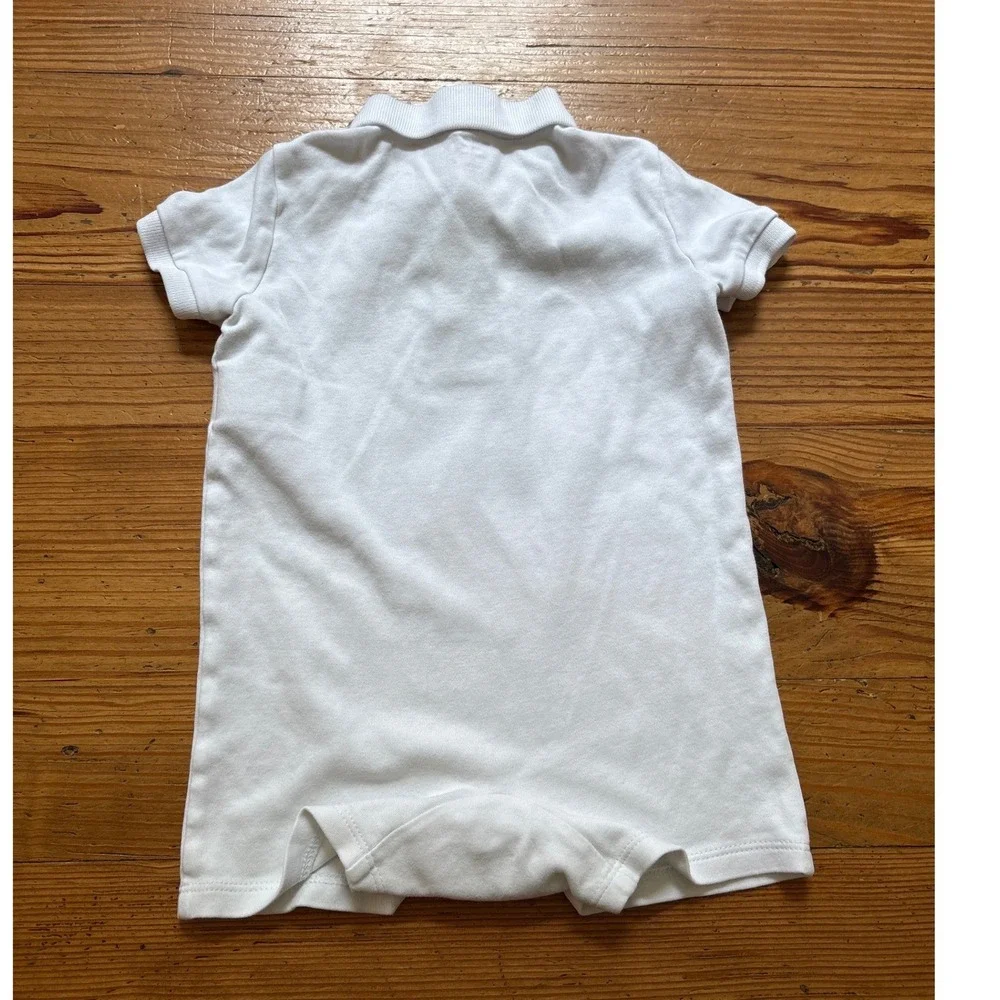Ralph Lauren Polo Romper Kids White Good‎ Short Sleeve Logo SIZE 12M